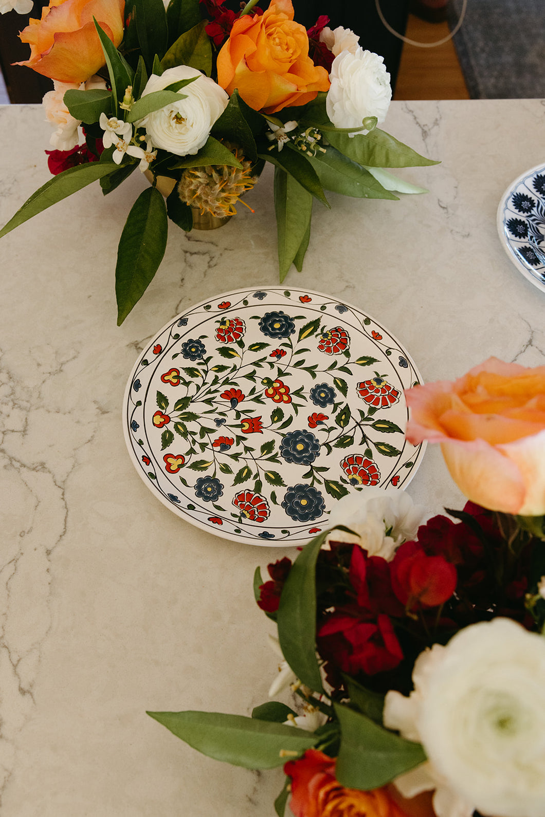 Hand Painted Floral Plate