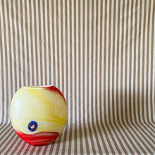 Load image into Gallery viewer, Italian Millefiori Red and Yellow Glass Vase
