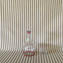 Load image into Gallery viewer, Italian Red Rimmed Decanter and Glass Set
