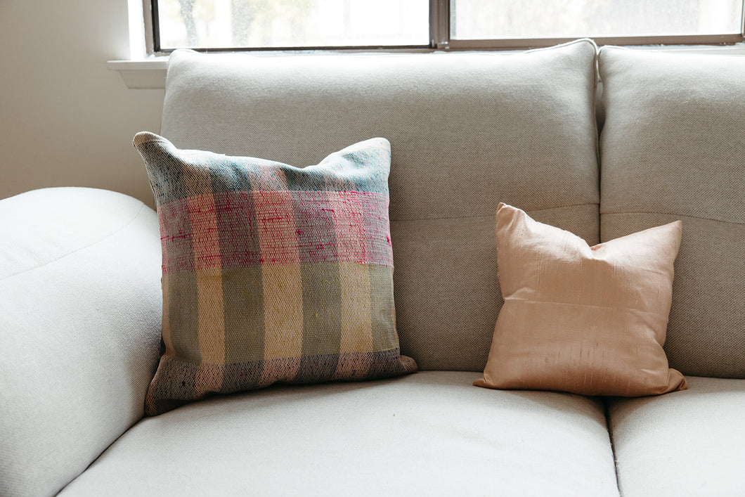 Blush Raw Silk Pillow