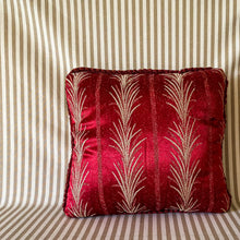 Load image into Gallery viewer, 1940s Red and Gold Silk Pillow
