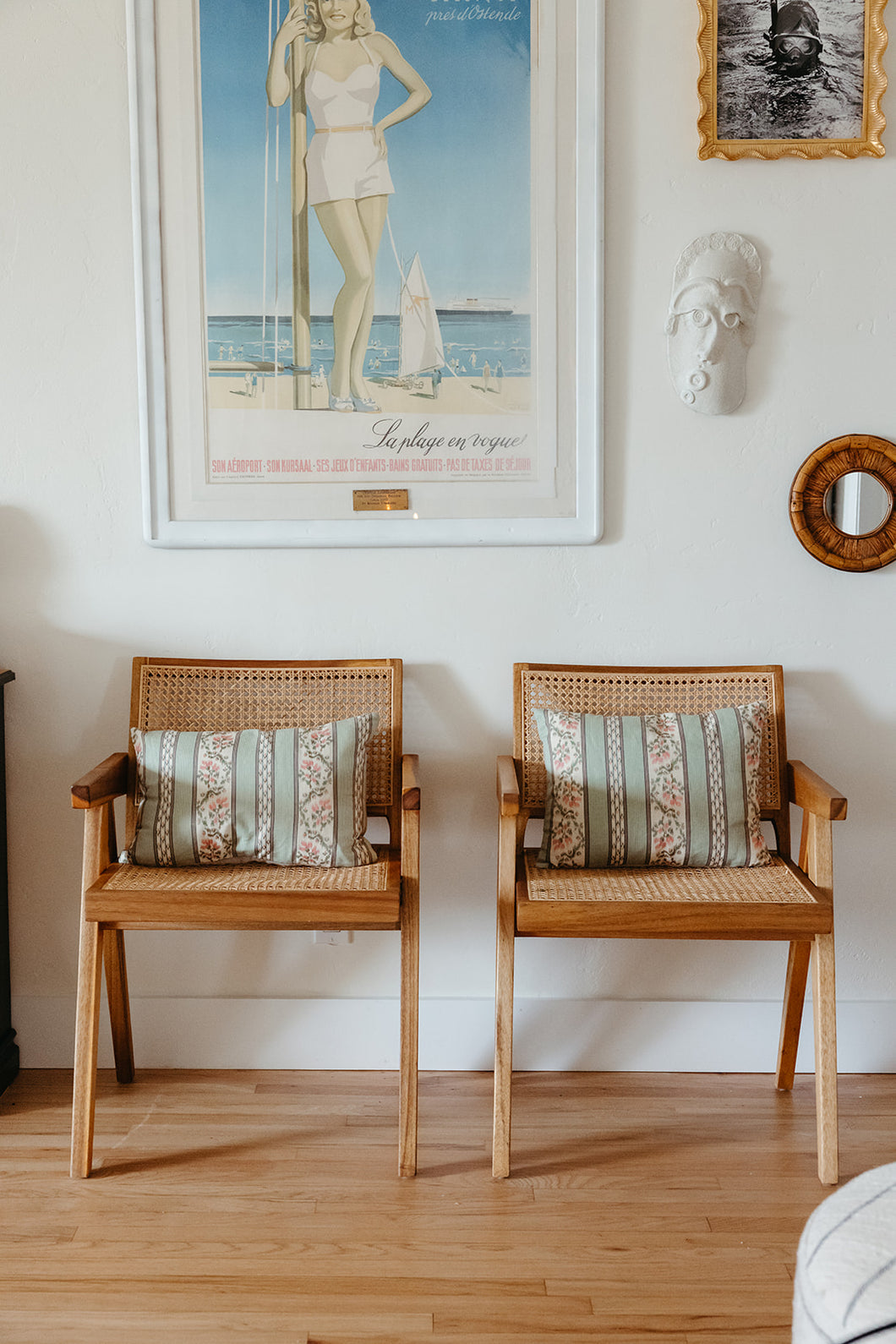 French Stripe and Floral Pillows